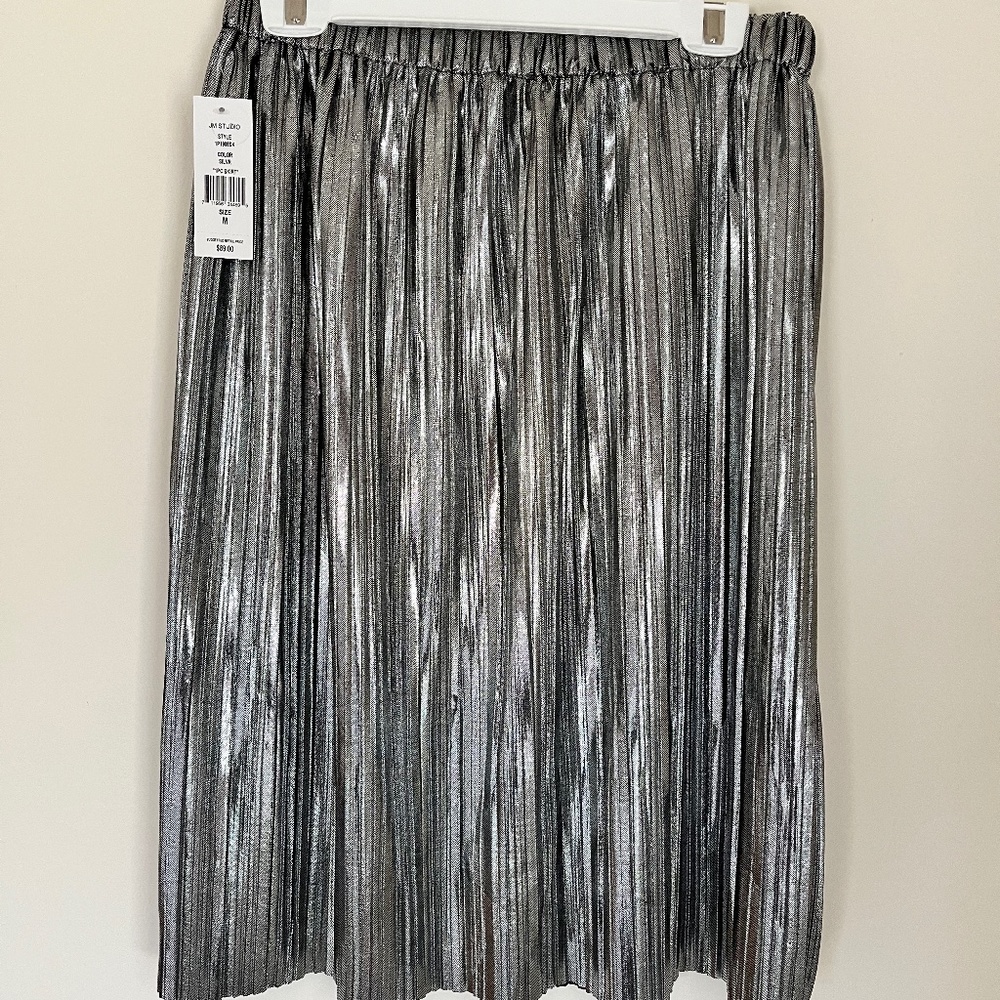 JM Studio by John Meyer Silver Metallic Skirt